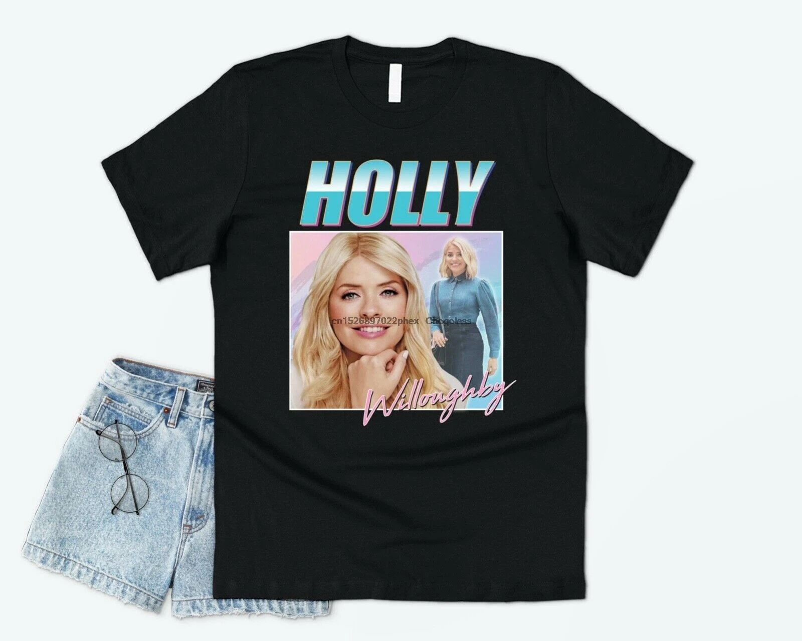 Holly Willoughby футболка дань памяти Tee забавная английская ТВ-наклейка значок