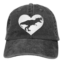 Мужская или женская джинсовая бейсболка с регулируемой пряжей, забавная Милая Кепка с изображением динозавра Рекс