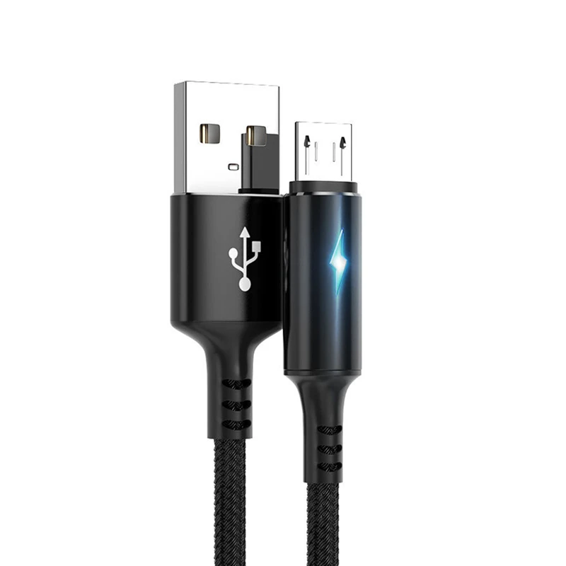 Micro USB светодиодный индикатор зарядный кабель для Huawei Mate 8 Honor 8X 7X 6X 5X Xiaomi 4 быстрое