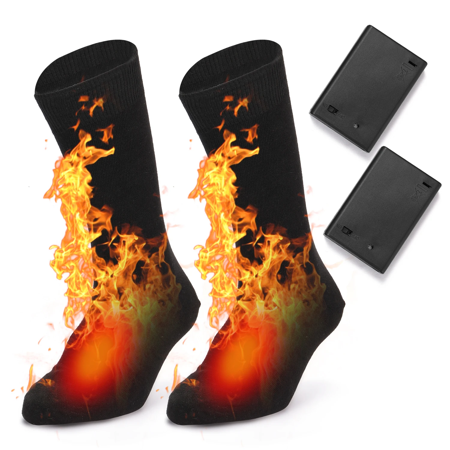 Electric Heated Socks Battery Powered Cold Weather Heat Socks Outdoor Riding Camping Hiking Motorcycle Warm Winter