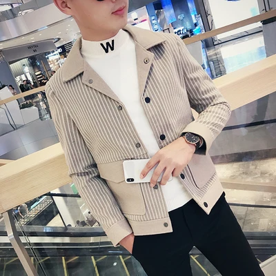 Новинка весна осень 2019 Мужская короткая куртка дикая Повседневная приталенная