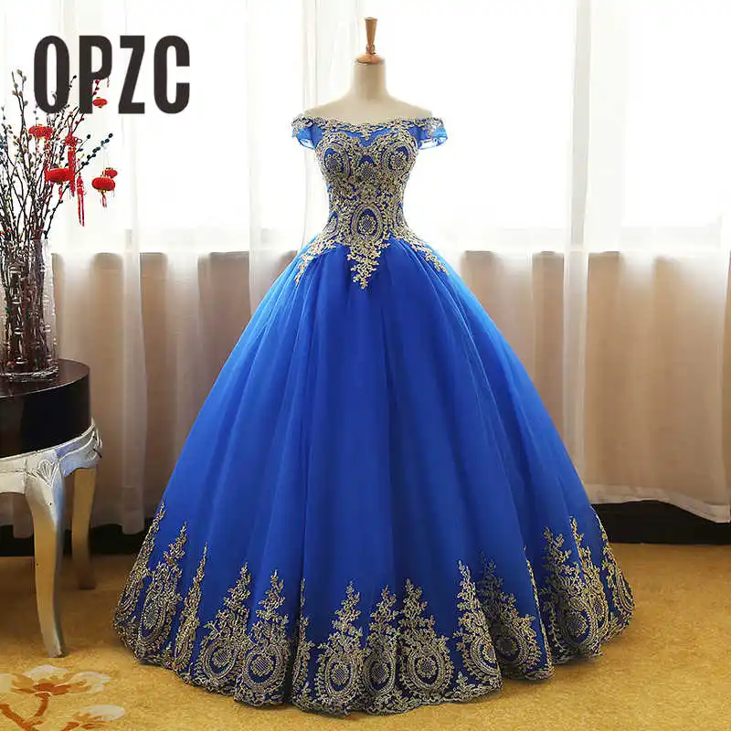 Aqua-Blue-Quinceanera-Dresses-Tulle-With-Gold-Appliques-Lace-Sweet-16-Dresses-Ball-Gowns-Vestidos-De_副本
