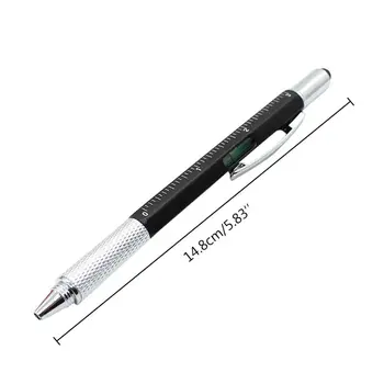 

6in1 Multifunction Tool Screen Stylus Capacitive Ballpoint Pen Screwdriver Level