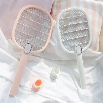 

Electric Mosquito Swatter with LED lights Insect Fly Handheld Racket Killer 4-layer Safety Grid Design USB Mosquito Racket