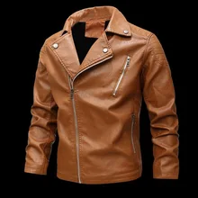 Мужская мотоциклетная кожаная куртка, Мужская Байкерская кожаная куртка с воротником, мужская кожаная куртка, Мужская зимняя куртка из искусственного меха, Мужская Флисовая Куртка