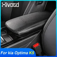 Hivotd For Kia Optima K5 2021 2020 Car Armrest Cover Protection Armrest Storage Box Leather Decoration Trim Interior Accessories