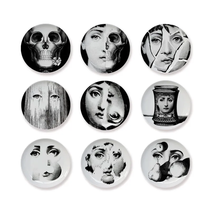 

Foransetti Human Face Ceramics Hanging Dish Wall Decorate European Style Bedroom Bedside Table Desktop Decoration X3488