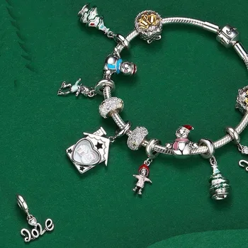 

Christmas Collection 925 Stelring Silver Charm fit Bracelet DIY Bijoux Women Fine Jewelry Making Festival Gifts