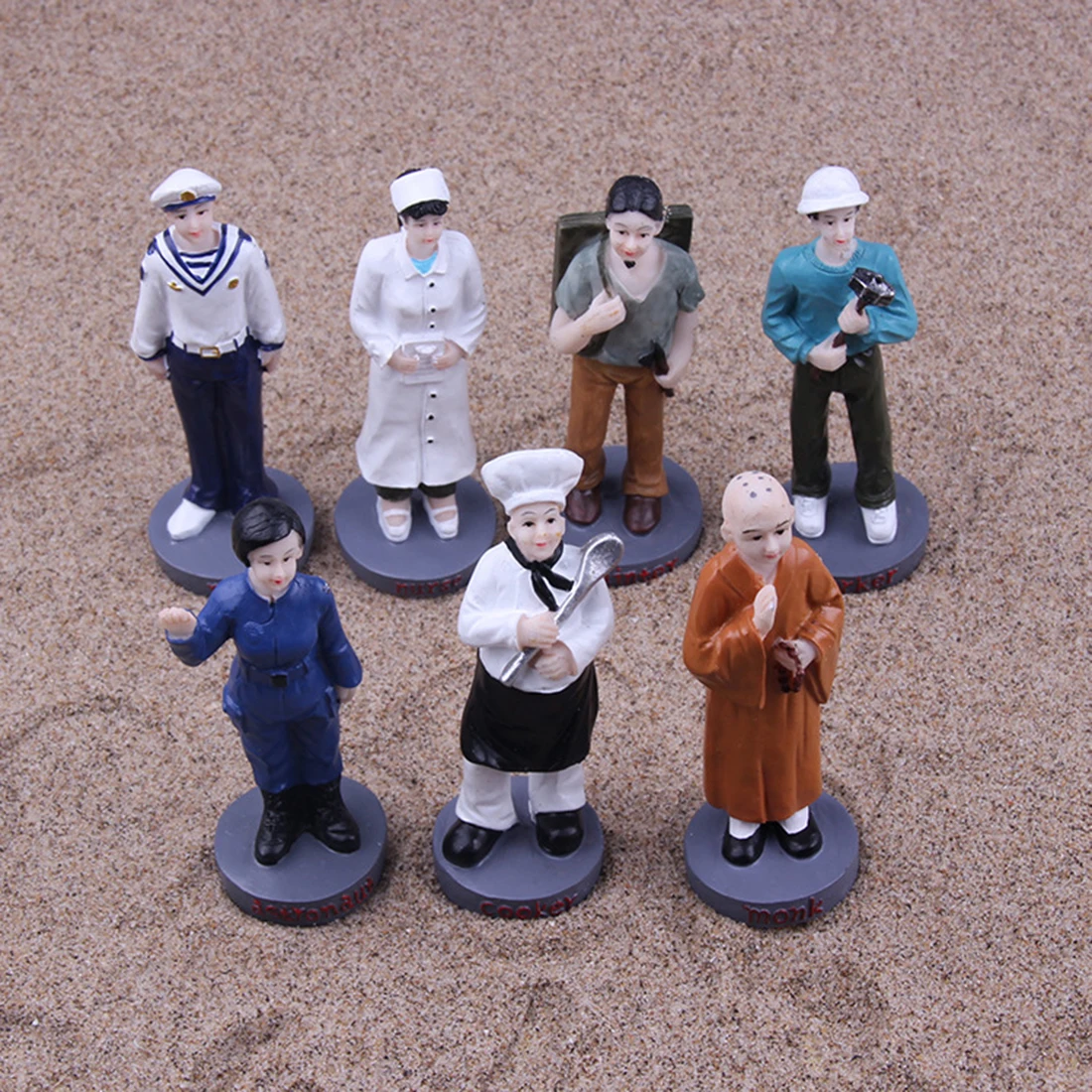  New 7Pcs 1:20 Sand Table Figure Model Kit Worker Doctor Athlete Babysitter Pregnant Woman Model - R
