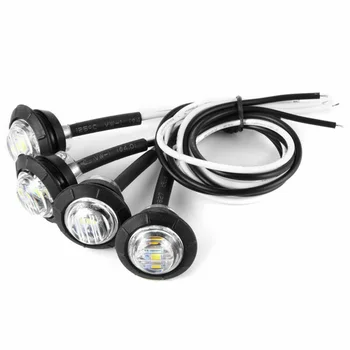 

Truck Turn Signal Lights 4Pcs 12V Round LED Lamp Auto White 80LM Bulbs