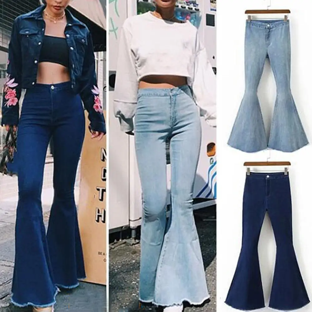 2019 Модные женские одноцветные сексуальные узкие джинсовые брюки с высокой талией, женские джинсы, идеально подходят для повседневной