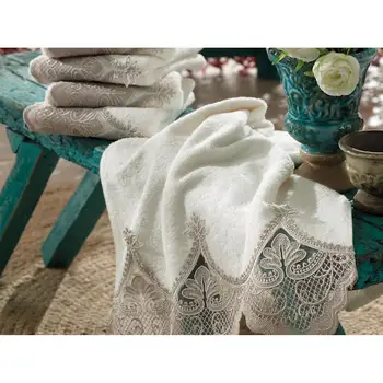 

French Laced Sude Dowries Bamboo Towel Cream