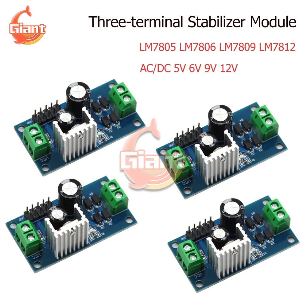 LM7805 LM7806 LM7809 LM7812 DC/AC 5V 6V 9V 12V 3 단자 전압 조정기 전원 공급 장치 모듈 안정기 모듈 보드 24V