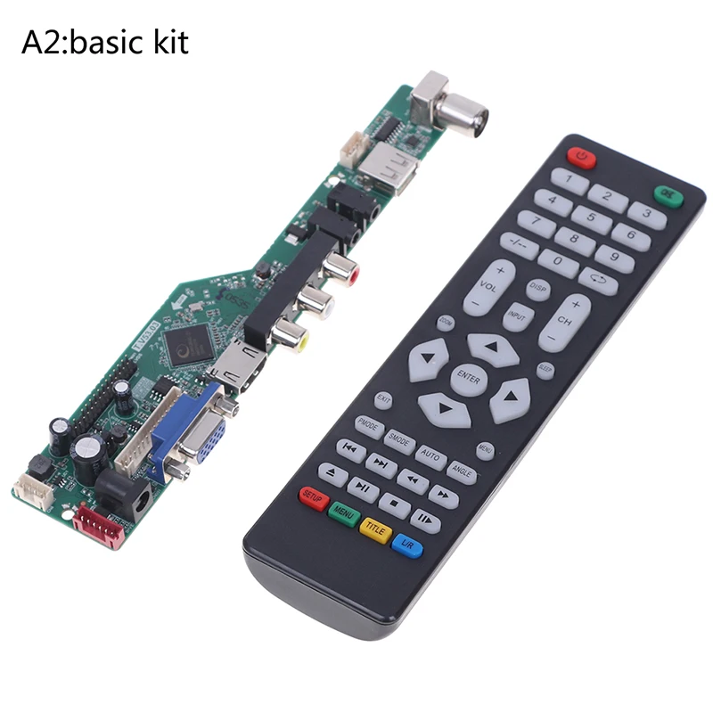 tv aerial T.V53.03 New Universal Scaler Universal LCD TV Controller Driver Board V53 Analog TV Main Board Universal LCD Upgrade android box TV Receivers