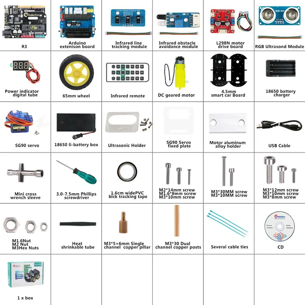 Keywish 4WD Robot Cars для Arduino стартовый набор умное автомобильное приложение RC