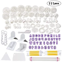 111 шт Набор инструментов для украшения торта помадки на день рождения, набор инструментов для помадки, Скалка, плавное тиснение