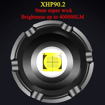 

400000LM XHP90.2 LED flashlight Most Powerful flashlight Torch XHP70.2 Tactical Flashlight Usb Rechargeable Flash Light lantern