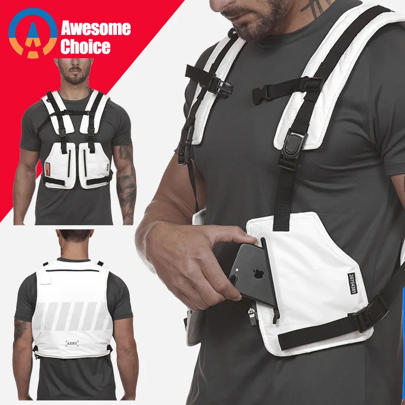 

Running Vest with Warning Reflective Bar 3 Zip Pocket for Night Runner Wild Multi-functional Tactical Vest Training Wea