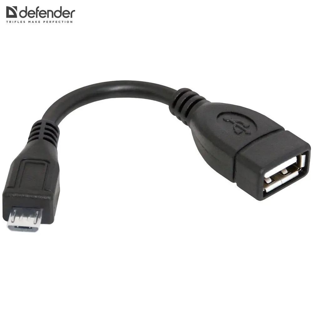 Кабель-переходник Defender USB OTG microUSB(M)-USB(F), 8см