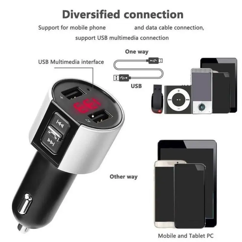 LCD Hands-Free FM Transmitter Wireless Bluetooth-compatible Car Kit MP3 Music Player Support USB TF Card for Mobile Phones bluetooth audio receiver car stereo mp3 bluetooth receiver wireless car adapter