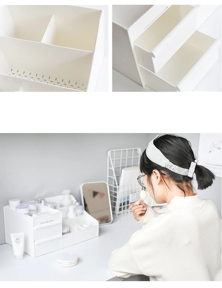 Drawer Makeup Box Cosmetics Organizer Container Bathroom Make Up Organizer Dekstop Office Jewelry Box Plastic Makeup Storage Box