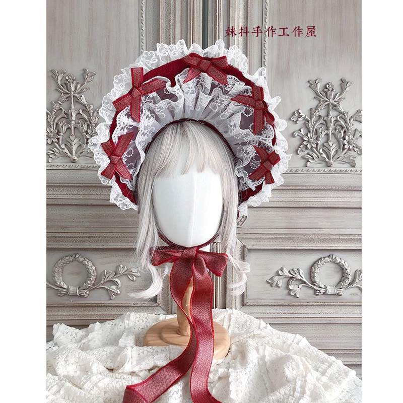 Тяжелые ручной работы Многослойные Лолита чай вечерние bnt bb cap - Цвет: Burgundy