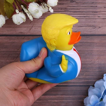 New Water Toy Shower Duck Child Bath Float Toy Cartoon Trump Duck Bath Shower Water Floating US President Rubber Duck Baby Toy 1