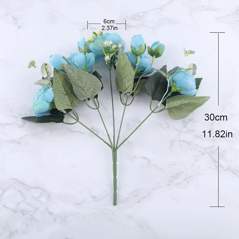 Абсолютно новые и высококачественные 9 голов розы Искусственные цветы искусственный букет Свадебные дома вечерние декоративный реквизит