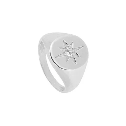 925 Sterling Silver Rings For Women Round Eight-Pointed Star Zirconia Diamond Ring Anel Masculino Luxury Jewelry Gift