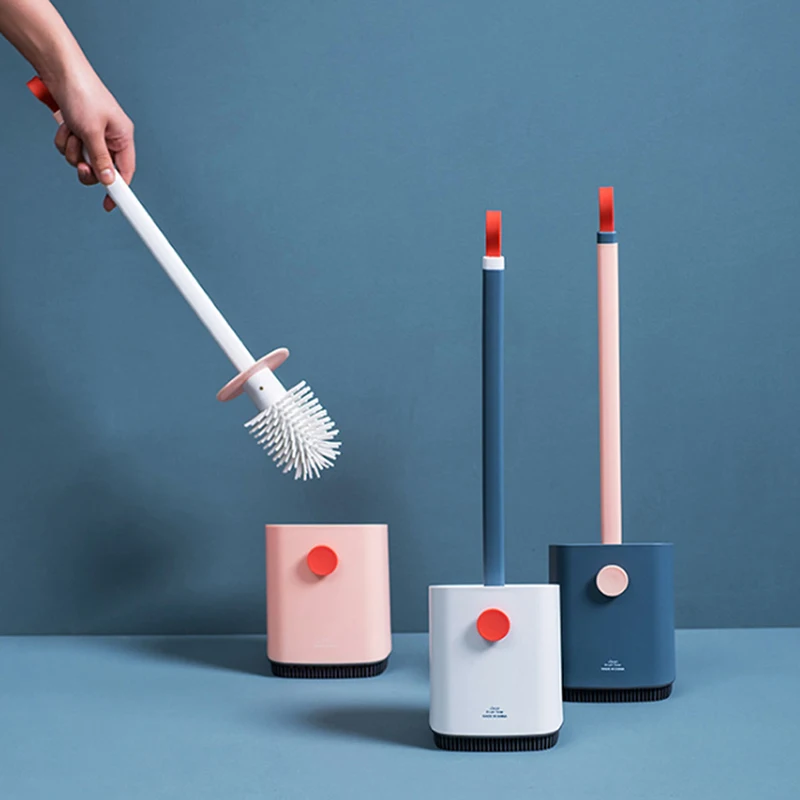 

Long Handle Cleaning Brushes Bathroom Pendants Creative Wall Hanging Toilet Brush Holder Brush Paint Holder 4 Color