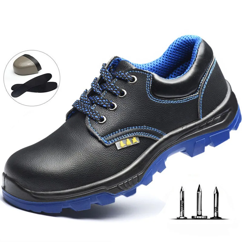 

Labor Insurance Shoes Cowhide Solid Bottom Work Shoes Safety Shoes Anti-smashing Anti-piercing Shoes Outdoor Mountain Shoes