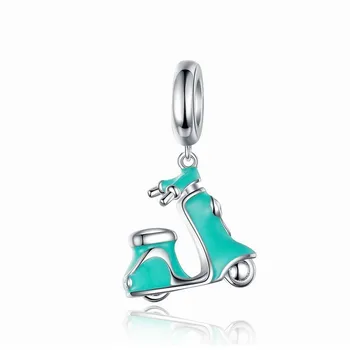 

Qikaola Enamel Bike Charm for Bracelet 925 Sterling Silver Electric Bicycles Pendant Fit Women Necklace DIY Jewelry CMC1201