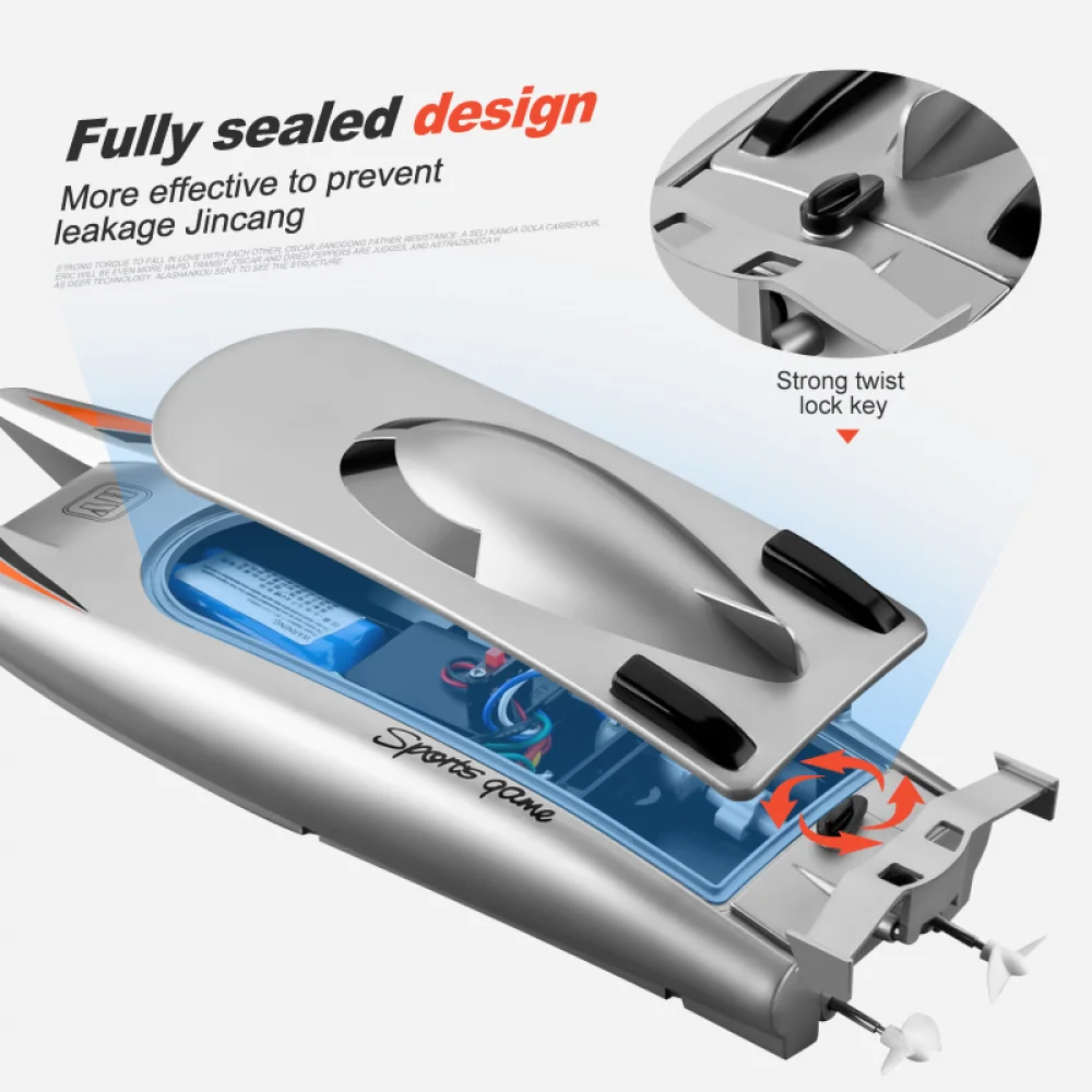 Bateau RC Haute Vitesse 2.4G - Double Moteur Étanche Jouet Télécommandé