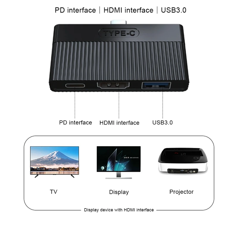 Type C-USB C USB 3,0 HDMI 2,0 4K 30Hz многопортовый концентратор адаптер PD зарядный порт конвертер для MacBook Pro