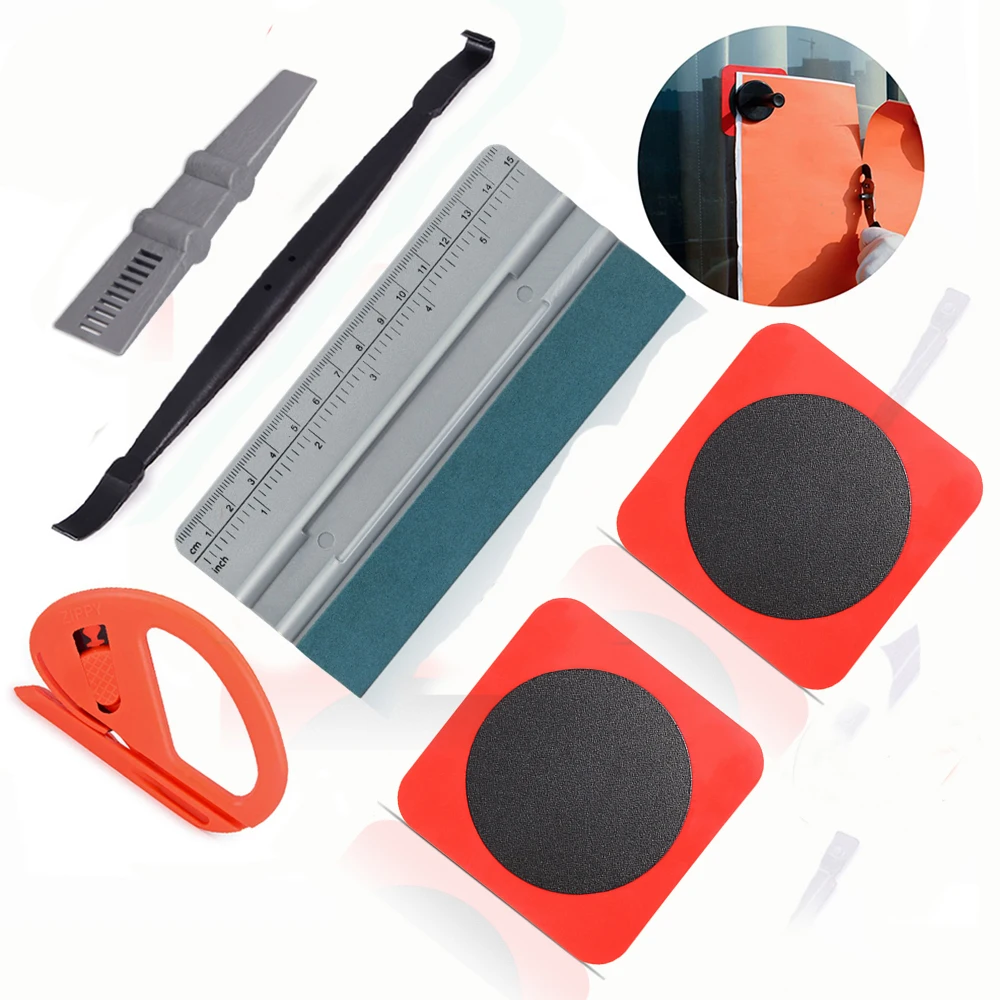 

FOSHIO Car Tools Kit Adsorptive Patch Sheet Carbon Fiber Vinyl Wrap Magnet Stick Squeegee Film Cutter Tool Kit Car Accessories