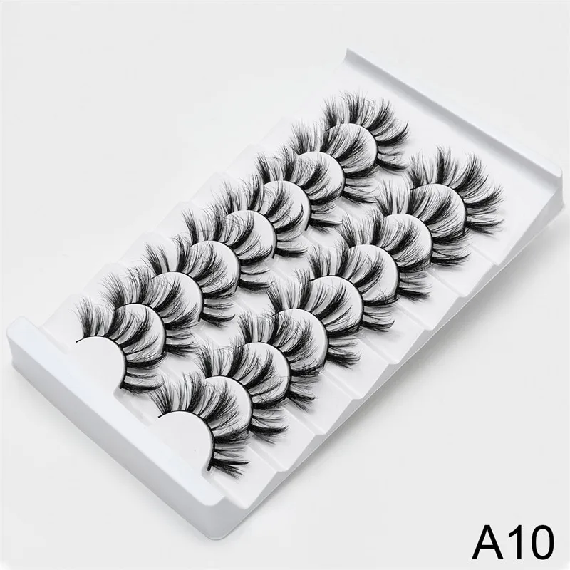A10 2/5/8 стержень пар Eyelashs натуральных длинных 3D накладные ресницы из норки Толстая ручной работы накладные ресницы объем мягкая норка Искусственные ресницы ресниц - Цвет: A10