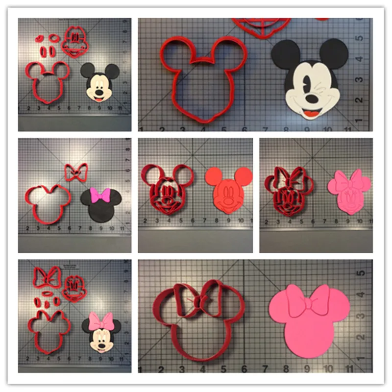 

Custom Made 3D Printed Cartoon TV Charactor Mouse Fondant Cupcake Top Cookie Cutter set