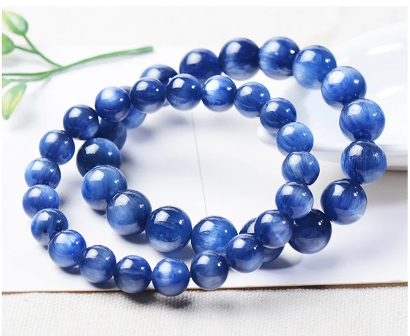 AAA Grade Blue Kyanite Natural Single circle kyanite cat's eye effect Bracelet