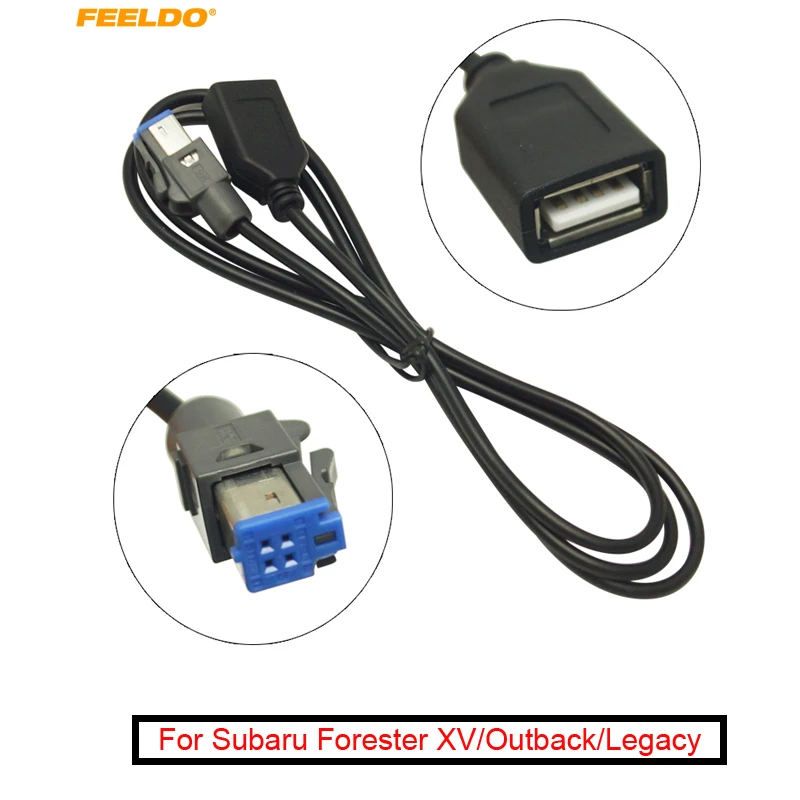 

FEELDO 1PC Car Audio Female USB AUX-In Cable Adapter 4Pin Connector For Subaru Forester XV/Outback/Legacy #FD5662