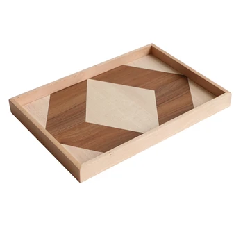 

Tea Set Tea Tray Wooden Fruit Cake Tray Nordic Rectangular Home Restaurant Food Tray Storage Tray Kitchen Household Goods