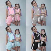 Стиль, модная семейная одежда, милые спортивные штаны для маленьких девочек, для занятий спортом, йогой, фитнесом, с капюшоном