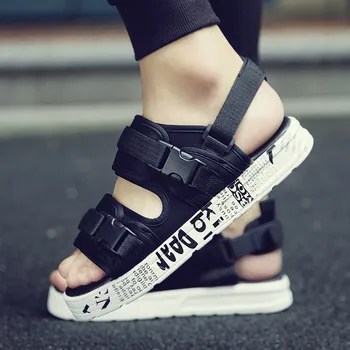 

Basic genuine leather eva shoes rubber buckle strap men shoes casual flat sandal solid shoes for men leisure shoes men slipper