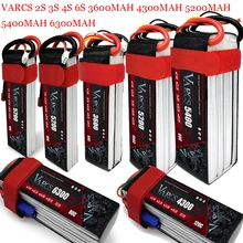

VARCS Lipo Battery 2S 3S 4S 6S 3600MAH 4300MAH 5200MAH 5400MAH 6300MAH 7.4V 11.1V 14.8V 22.2V T XT60 EC5 XT90 DEANS TRX XT150