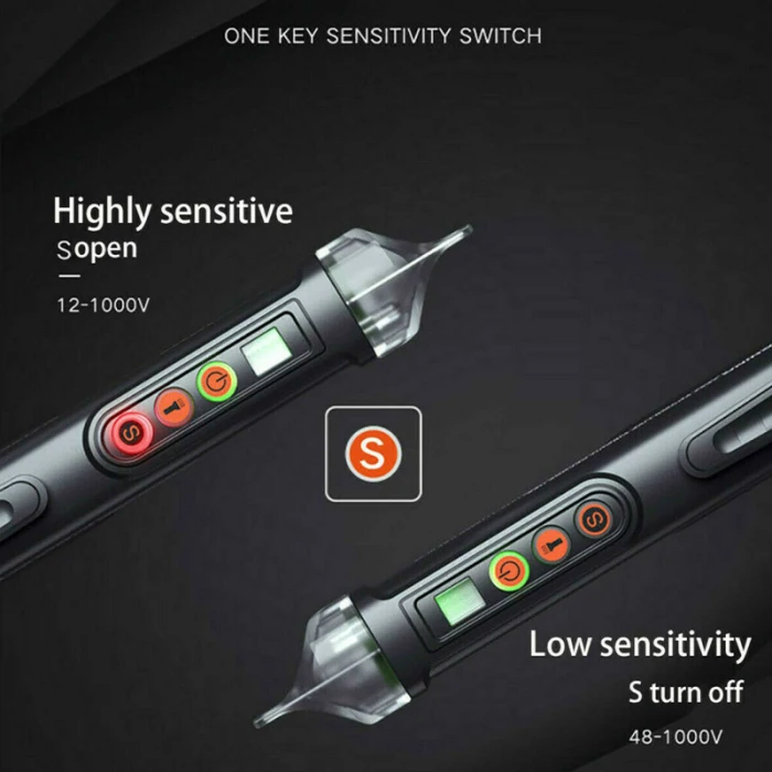 AC DC Voltage Test Pencil Pen Non Contact Tester 48V/12V-1000V Voltage Sound LED Alarmed TN88