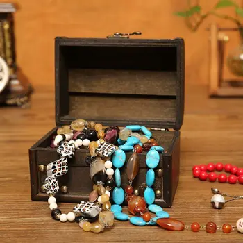 

Wooden Box with Hinged Lid - Wood Jewerly Storage Box