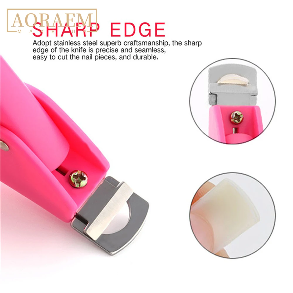 Cortador de Unhas Aoraem Falso Profissional Clippers Borda Reta Acrílico Manicure Ferramentas Design Guilhotina Aparadores Aço Inoxidável 11 Cheap Cortadores e aparadores