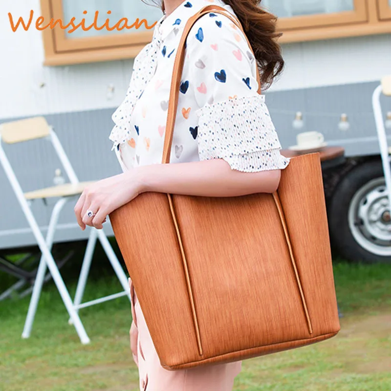 

Tote Shoulder Bags For Women's Buckets Female PU Leather Ladies Top-Handle Handbag Vintage Designer 2019 Sac Transparent Femme