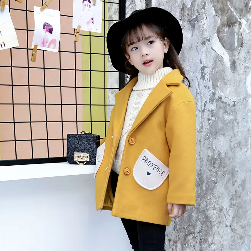 

Girls Woolen Jacket Fall And Winter Clothes 2019 New Style Children Mid-length Little Girl Winter Western Style Woolen Overcoat