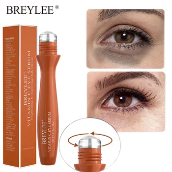 

BREYLEE Vitamin C Eye Serum Whitening Remove Dark Circles Fine Lines Anti Aging Moisturizer Eye Massage Roller Eye Skin 20ml