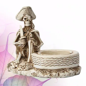 

1PC Ashtray Washable Desktop Skull Durable Resin Ash Tray Ash Holder Ornament Ashtray for Home Office